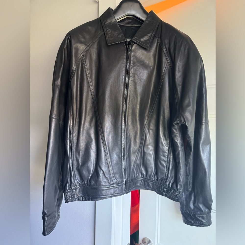 Johnston & Murphy Black Leather Jacket
